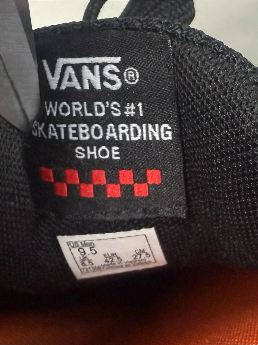 Vans Ave Pro Mens Skate Shoes US 9.5 Black/Orange Low Top